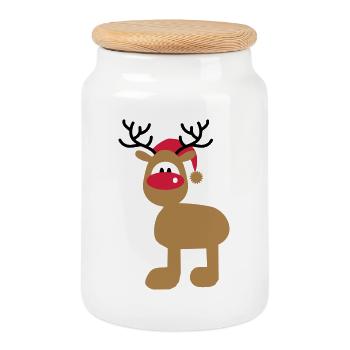 Weihnachten - Keksdose mit Holzdeckel - Weiß - Vorne