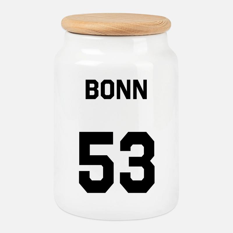 Bonn 53 - Keksdose mit Holzdeckel - Weiß