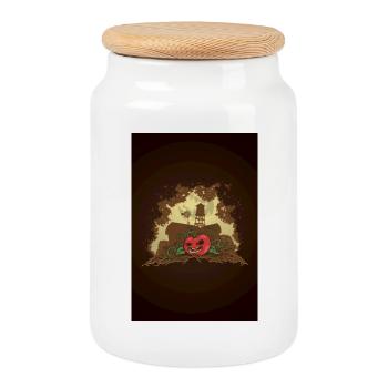 Killer Tomatoe Poster - Cookie Jar with Wooden Lid - white - Front