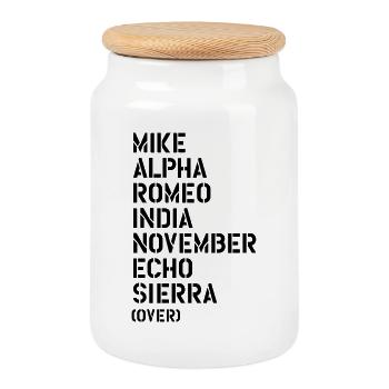 Mike Alpha Romeo India... over - MARINES - Keksdose mit Holzdeckel - Weiß - Vorne