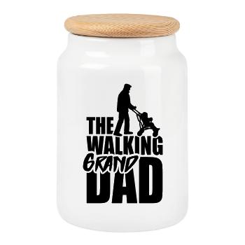 The walking grandad 1clr - Boîte à biscuits avec couvercle en bois - blanc - Devant