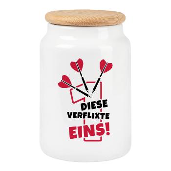 dart humor dartpfeile - Keksdose mit Holzdeckel - Weiß - Vorne