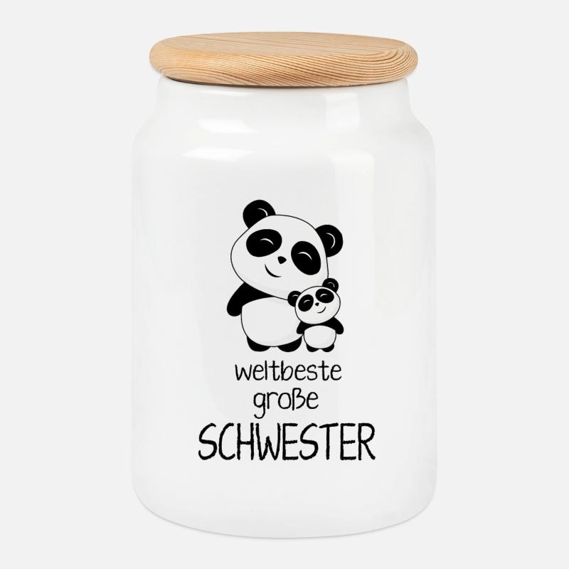 Weltbeste grosse Schwester - Keksdose mit Holzdeckel - Weiß