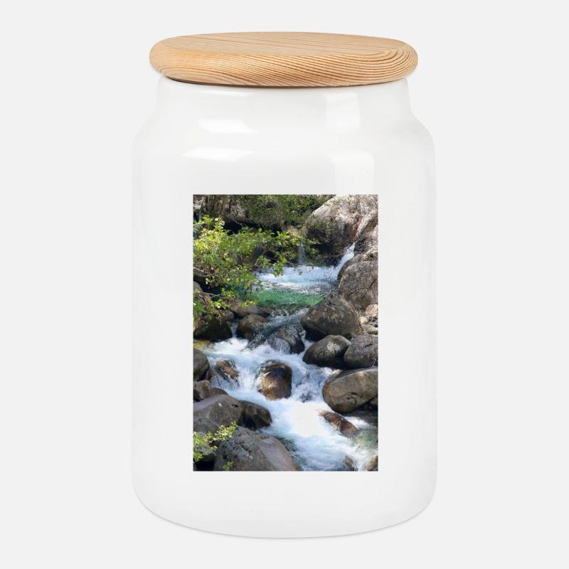 Corse 030 - Boîte à biscuits avec couvercle en bois - blanc