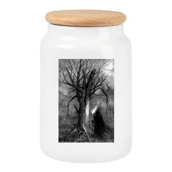 TREE - Cookie Jar with Wooden Lid - white - Front