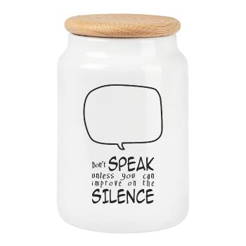 Don't Speak - Cookie Jar with Wooden Lid - white - Front
