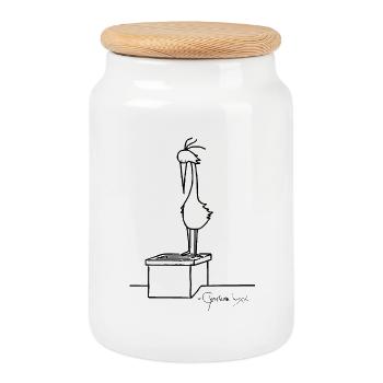 Toitoiseau © Chyropterum Innoxius - Boîte à biscuits avec couvercle en bois - blanc - Devant