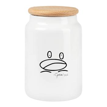 Frogmini © Chyropterum Innoxius - Cookie Jar with Wooden Lid - white - Front