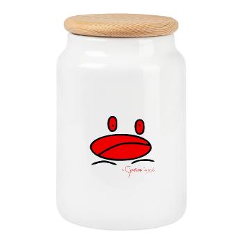Grenouillemini © Chyropterum Innoxius - Boîte à biscuits avec couvercle en bois - blanc - Devant