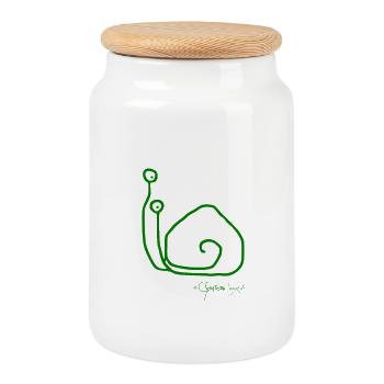 Escargotsolomeeting © Chyropterum Innoxius - Boîte à biscuits avec couvercle en bois - blanc - Devant