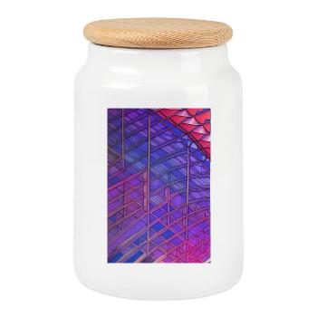 Shapes and patterns - Cookie Jar with Wooden Lid - white - Front