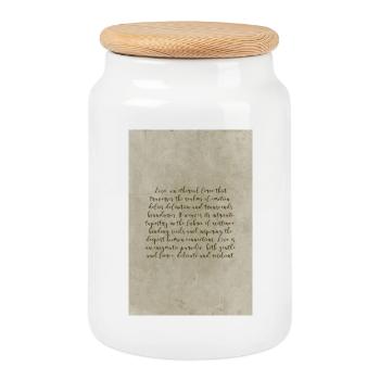 Texte philosophique sur l’affiche d’amour - Boîte à biscuits avec couvercle en bois - blanc - Devant