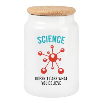 Science - Peu importe ce que vous croyez - Boîte à biscuits avec couvercle en bois - blanc - Devant