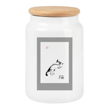 neko san Tokonoma - Keksdose mit Holzdeckel - Weiß - Vorne