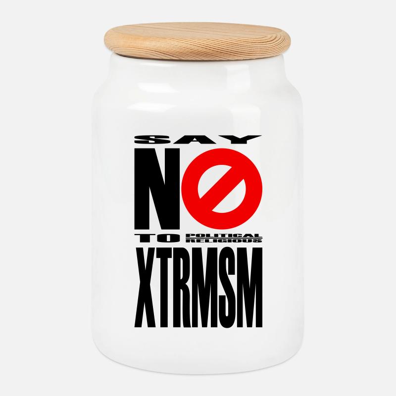 NO2XTRMSM - Cookie Jar with Wooden Lid - white