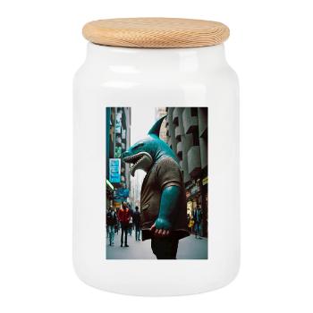 Anthropomorph 04 - Keksdose mit Holzdeckel - Weiß - Vorne
