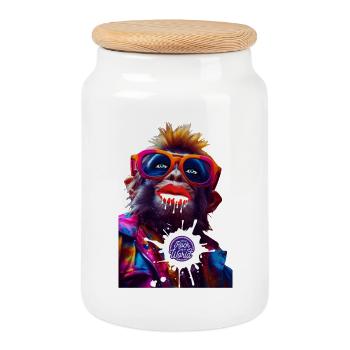 You Rock My World - Cookie Jar with Wooden Lid - white - Front