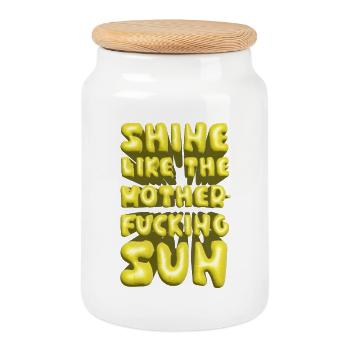 shine like the motherfucking sun sommer lettering - Keksdose mit Holzdeckel - Weiß - Vorne