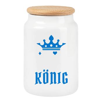 Poker King Casino Gambling Professional Player Card Game - Cookie Jar with Wooden Lid - white - Front