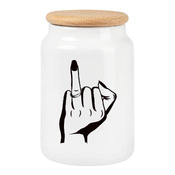 Bride Attitude – Verlobt mit Haltung - Cookie Jar with Wooden Lid - white - Front