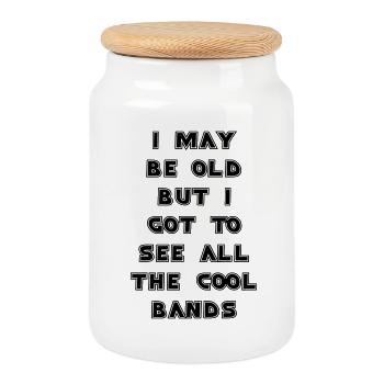 Ich bin alt, aber ich habe alle Top-Bands gesehen # - Keksdose mit Holzdeckel - Weiß - Vorne
