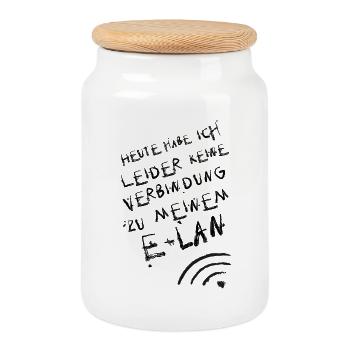 leider habe ich leider keinen elan - Keksdose mit Holzdeckel - Weiß - Vorne