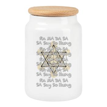 Mantra der Heilung - Keksdose mit Holzdeckel - Weiß - Vorne