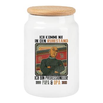 I'll Never Retire Dad Grandpa - Cookie Jar with Wooden Lid - white - Front