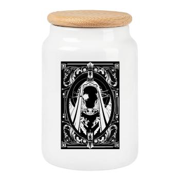 Saint Robot Art Nouveau - Boîte à biscuits avec couvercle en bois - blanc - Devant