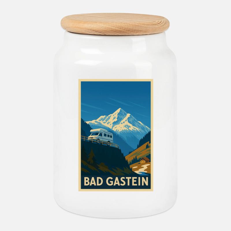 Sonnblick in Bad Gastein - Keksdose mit Holzdeckel - Weiß