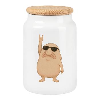 Blobfish Rocks - Cookie Jar with Wooden Lid - white - Front