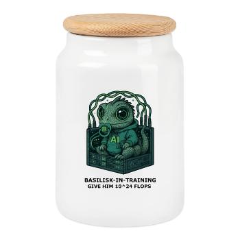 Basilisk.exe - Cookie Jar with Wooden Lid - white - Front