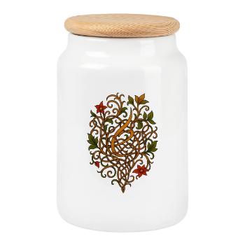 Elanmi Ornament - Keksdose mit Holzdeckel - Weiß - Vorne