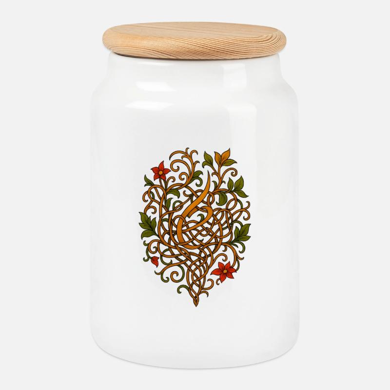 Elanmi Ornament - Keksdose mit Holzdeckel - Weiß