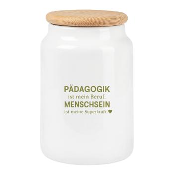 La pédagogie est mon métier - Boîte à biscuits avec couvercle en bois - blanc - Devant