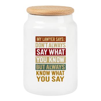 T-shirt de citation de motivation de conseils juridiques - Boîte à biscuits avec couvercle en bois - blanc - Devant