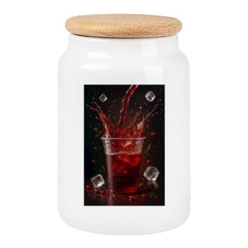 Shot d’énergie aux baies et glaçons - Boîte à biscuits avec couvercle en bois - blanc - Devant