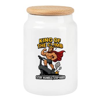Workout King of the Climb - Cookie Jar with Wooden Lid - white - Front