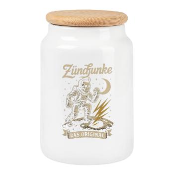Zündfunke – Moon Walk - Cookie Jar with Wooden Lid - white - Front