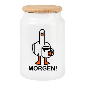 Guten Morgen! - Keksdose mit Holzdeckel - Weiß - Vorne