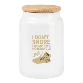 Les motos ronflent - Boîte à biscuits avec couvercle en bois - blanc - Devant