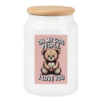 NEXUS VISTA 2050: Where Dreams Meet Reality - Cookie Jar with Wooden Lid - white - Front