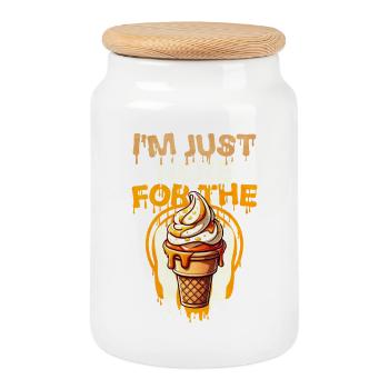 Glace Spritz avec humour - Boîte à biscuits avec couvercle en bois - blanc - Devant