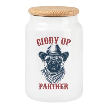 Partenaire Giddy Up - Carlin - Boîte à biscuits avec couvercle en bois - blanc - Devant