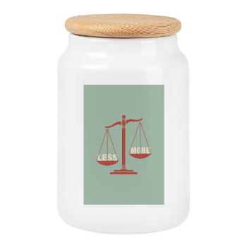 Balance between less and more - Cookie Jar with Wooden Lid - white - Front