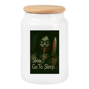 Jeff der Killer Pssst... Gehe zu Schlafmesser Art Dark - Keksdose mit Holzdeckel - Weiß - Vorne