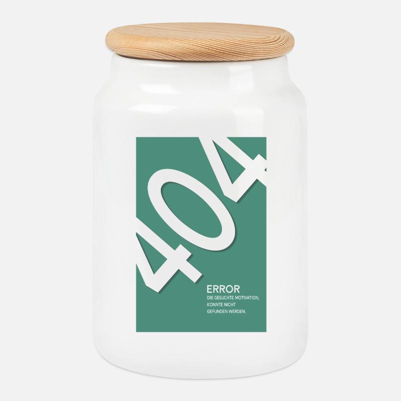 Error 404 Motivation Not Found - Keksdose mit Holzdeckel - Weiß