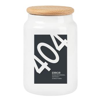 Error 404 Motivation Not Found - Cookie Jar with Wooden Lid - white - Front