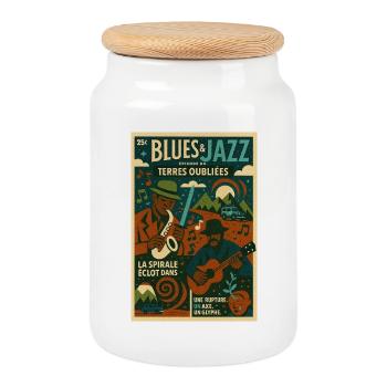Blues and Jazz of the Forgotten Lands - Cookie Jar with Wooden Lid - white - Front