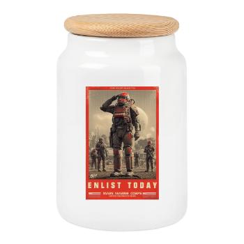 Mars Marine Corps - Keksdose mit Holzdeckel - Weiß - Vorne